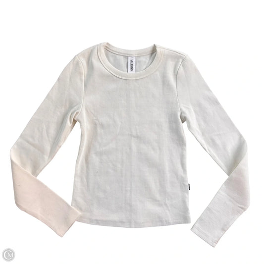 Top Long Sleeve By Le Buns In White, Size: S