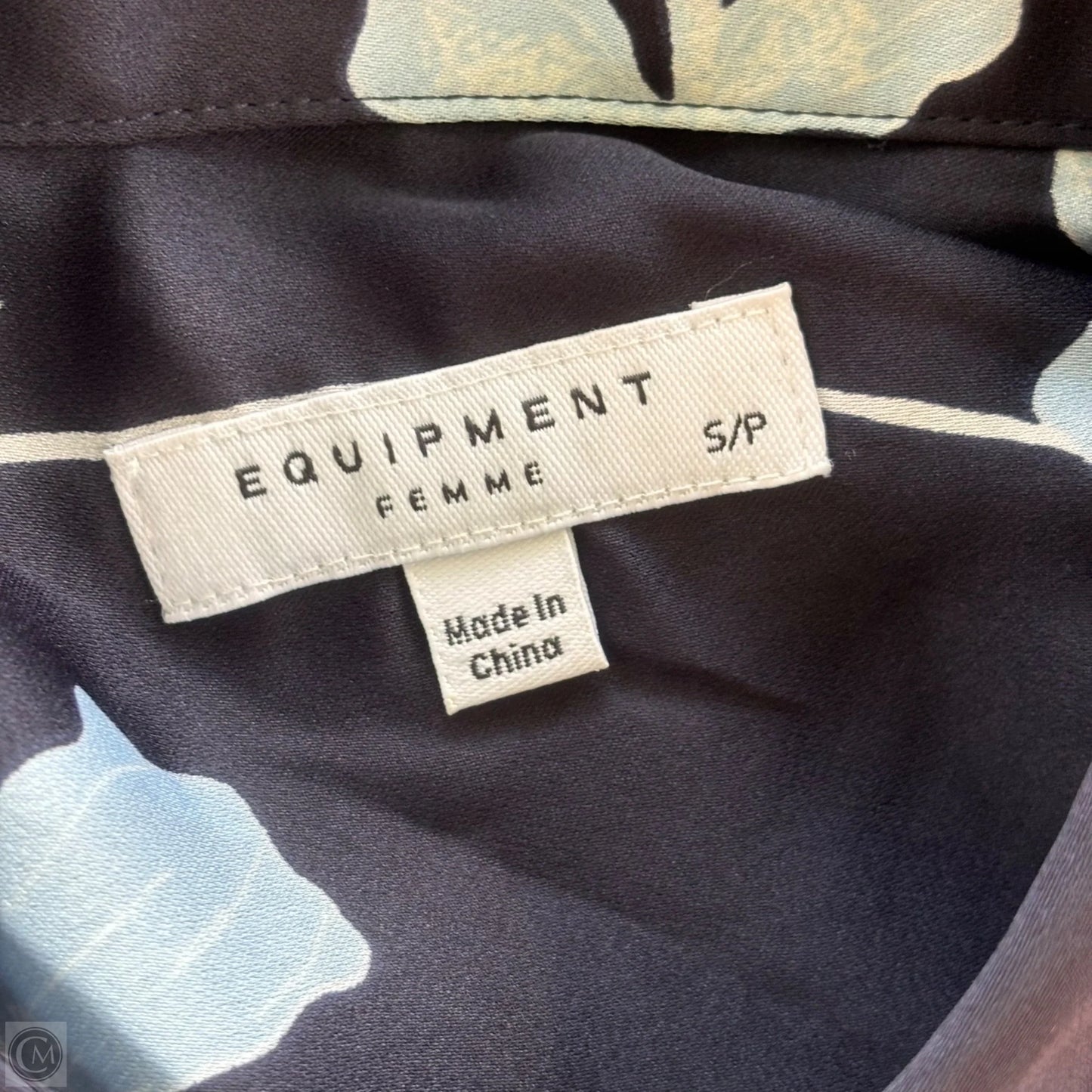 Blouse Long Sleeve By Equipment In Floral Print, Size: S