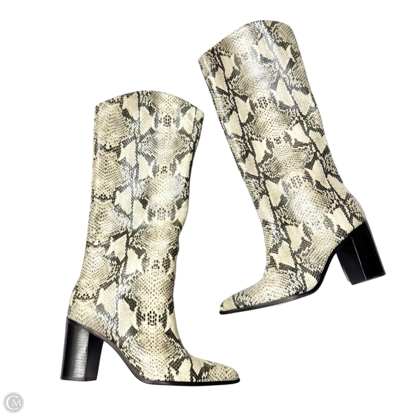 Boots Leather By Schutz In Snakeskin Print, Size: 9.5