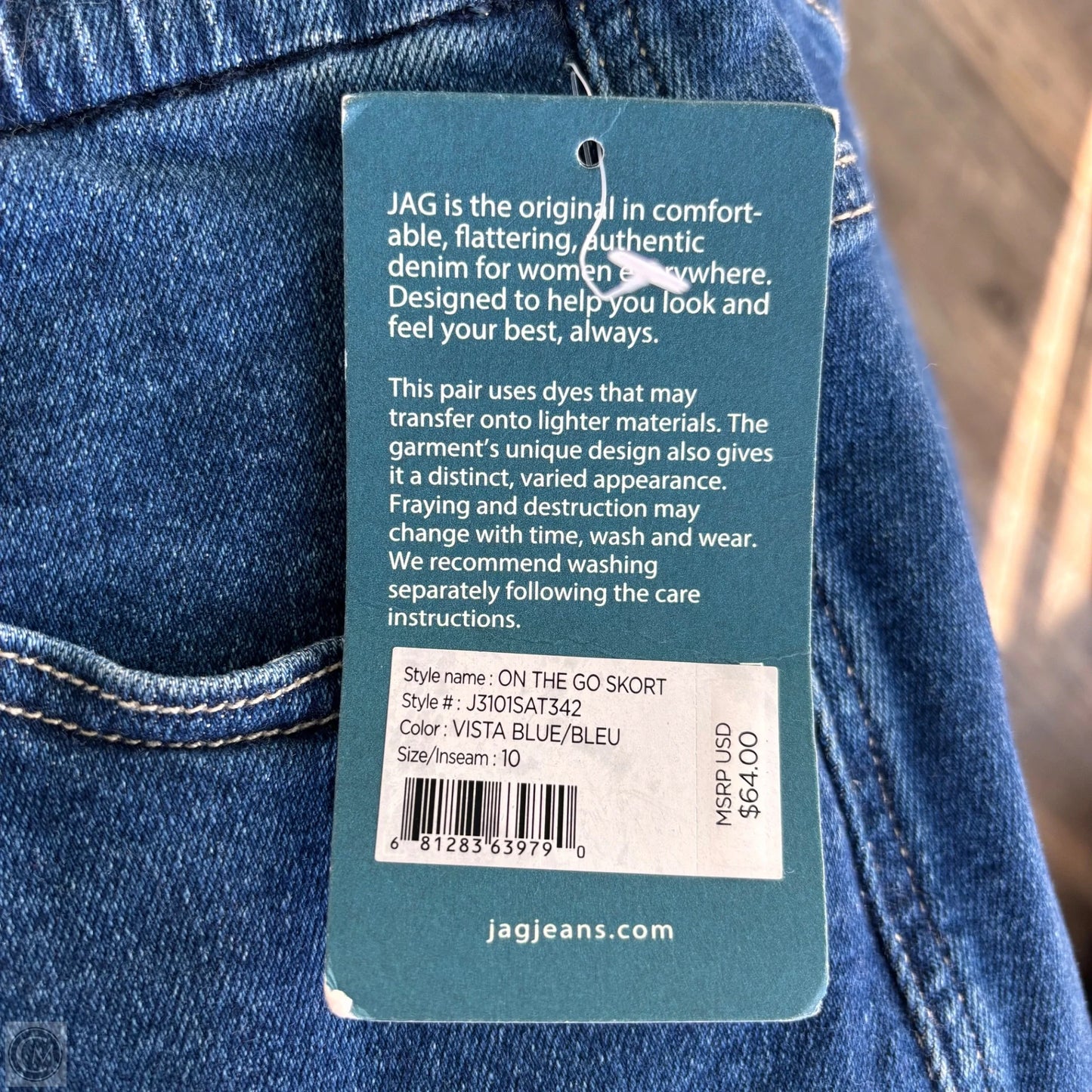 Skort By Jag In Blue Denim, Size: 10