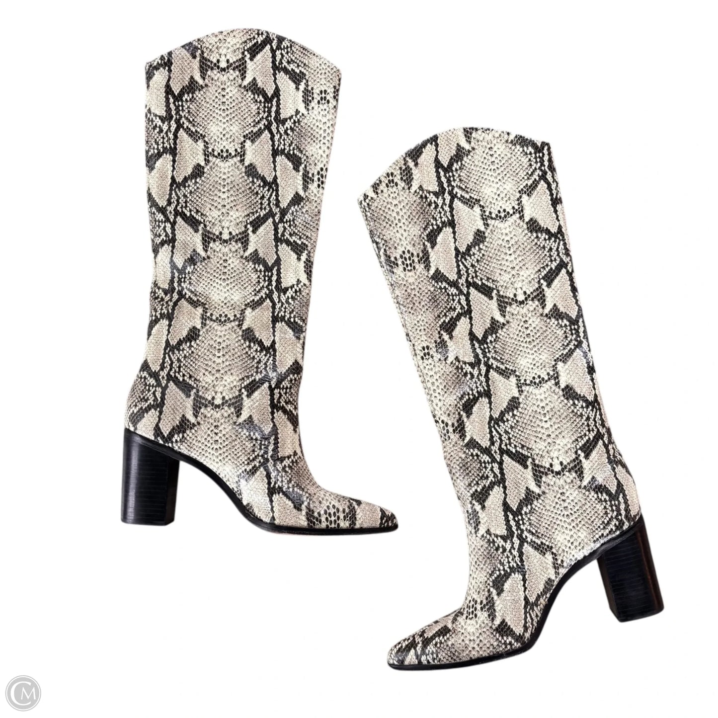 Boots Leather By Schutz In Snakeskin Print, Size: 9.5
