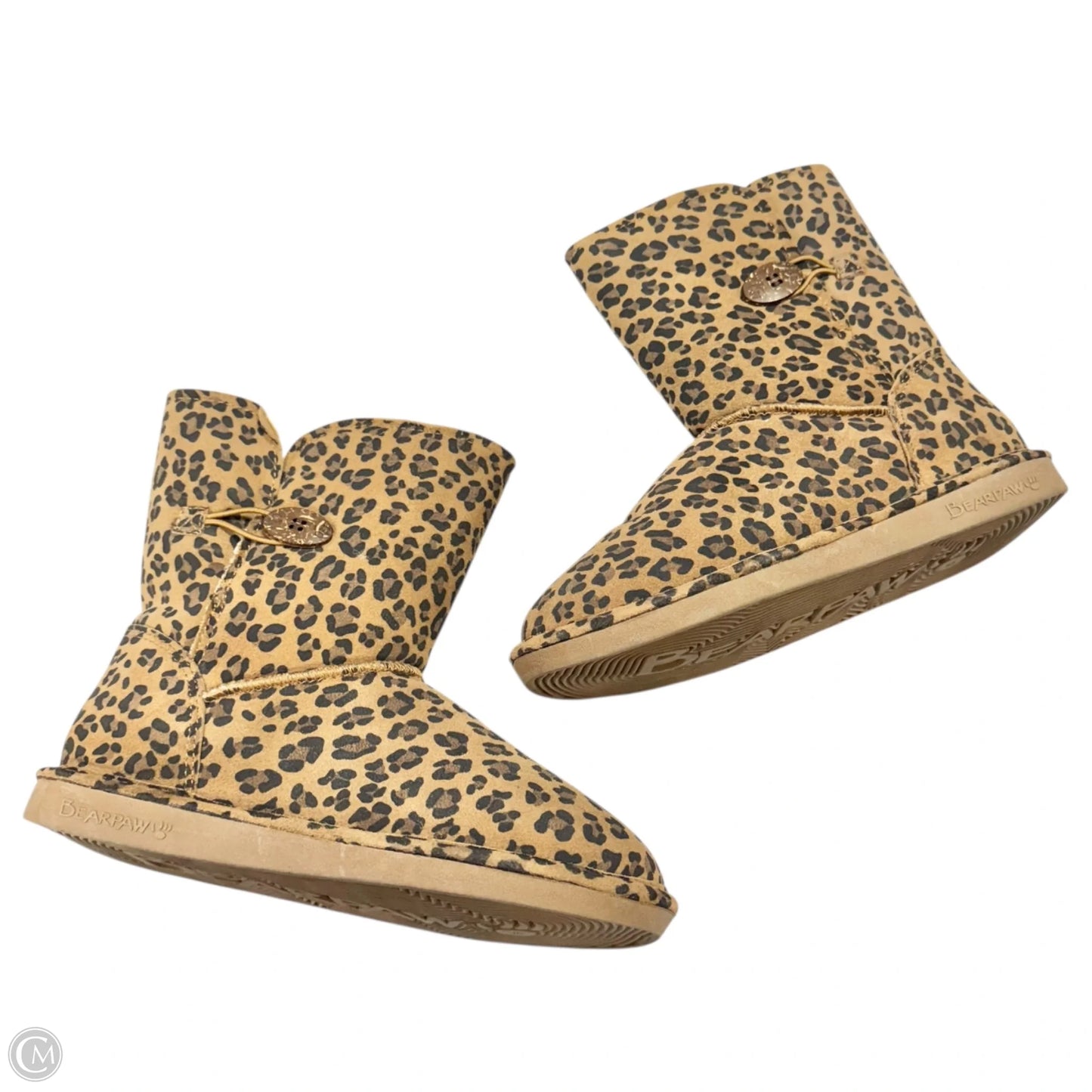 Boots Ankle Flats By Bearpaw In Leopard Print, Size: 10