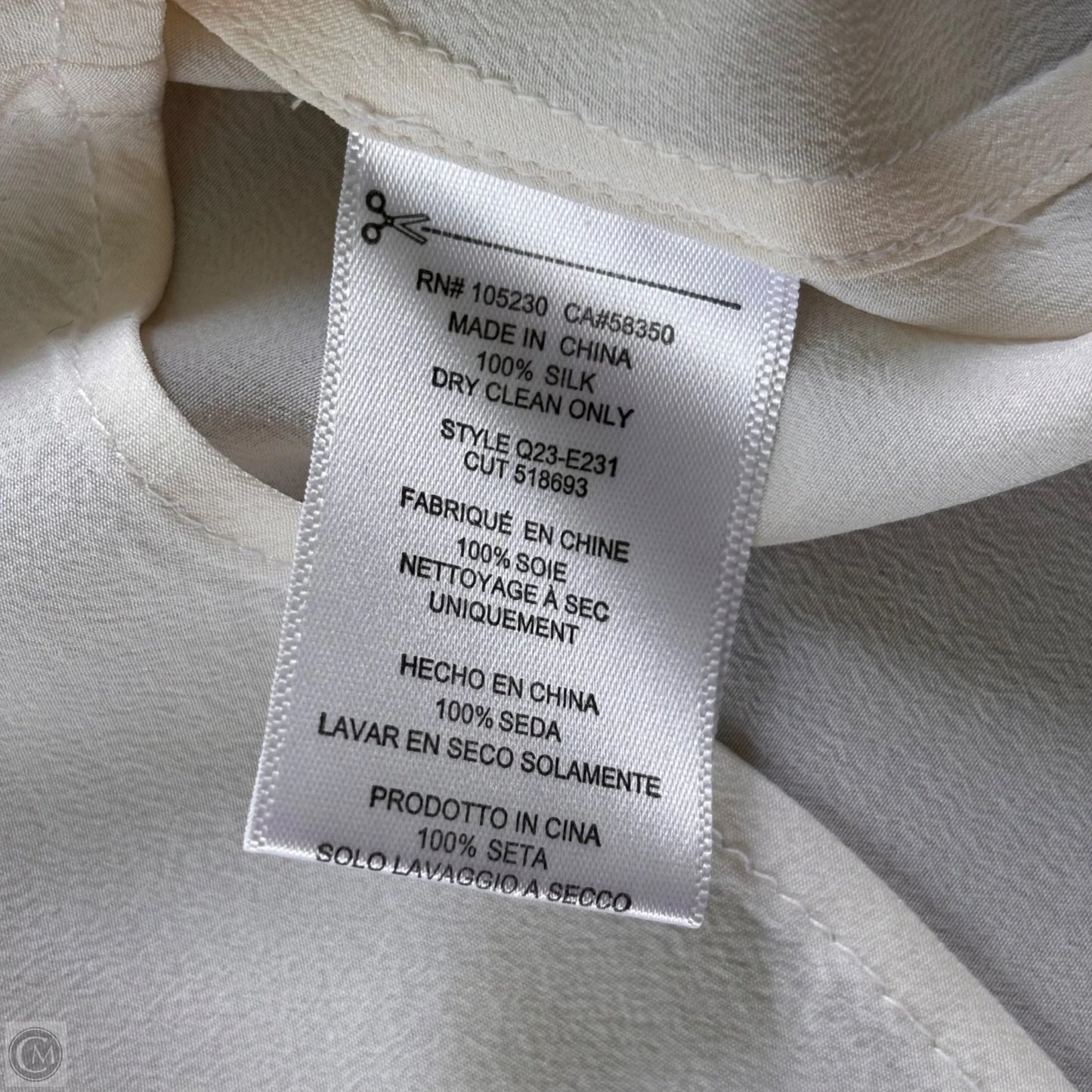 Top Long Sleeve By Equipment In Cream, Size: Xs