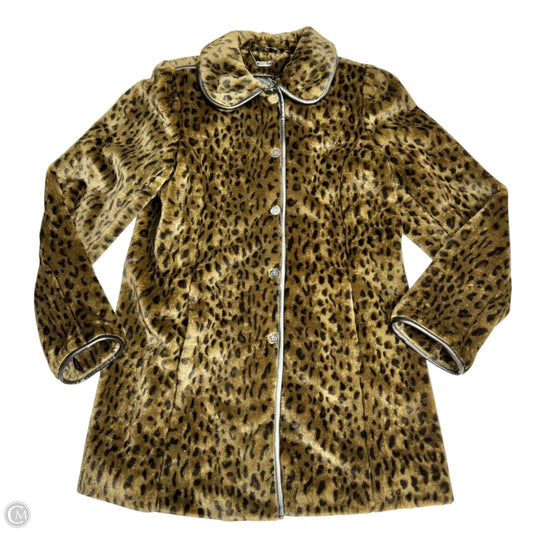 Coat Faux Fur & Sherpa By Dennis Basso Qvc In Animal Print, Size: M