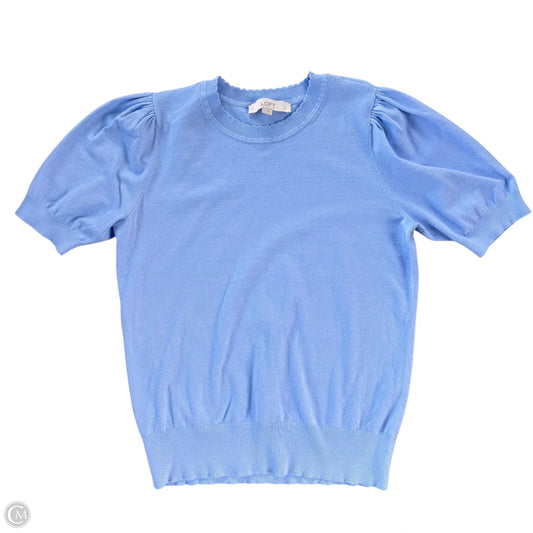 Sweater Short Sleeve By Loft In Blue, Size: M