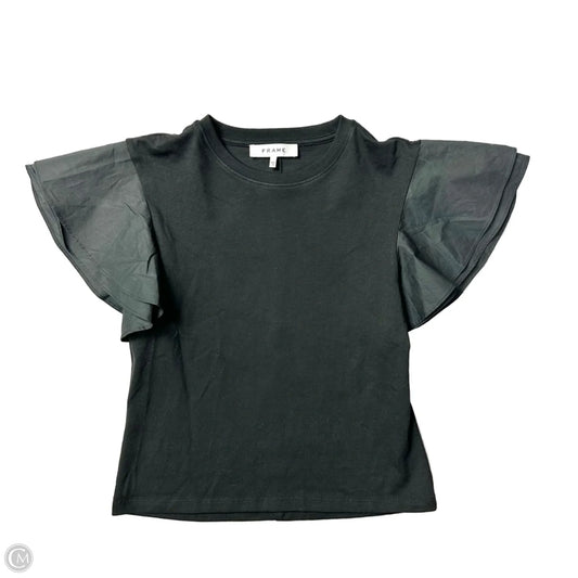 Top Short Sleeve By Frame In Black, Size: Xs