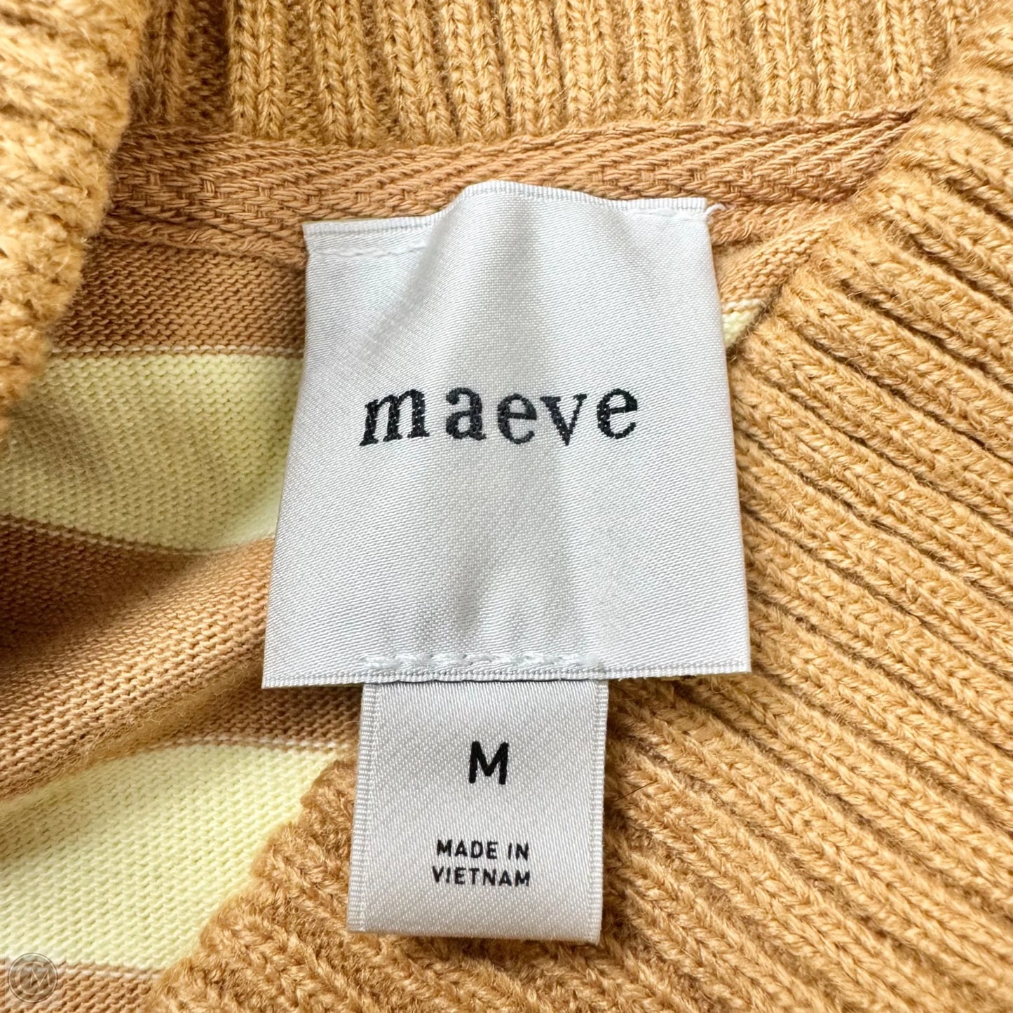 Top Long Sleeve By Maeve In Striped Pattern, Size: M