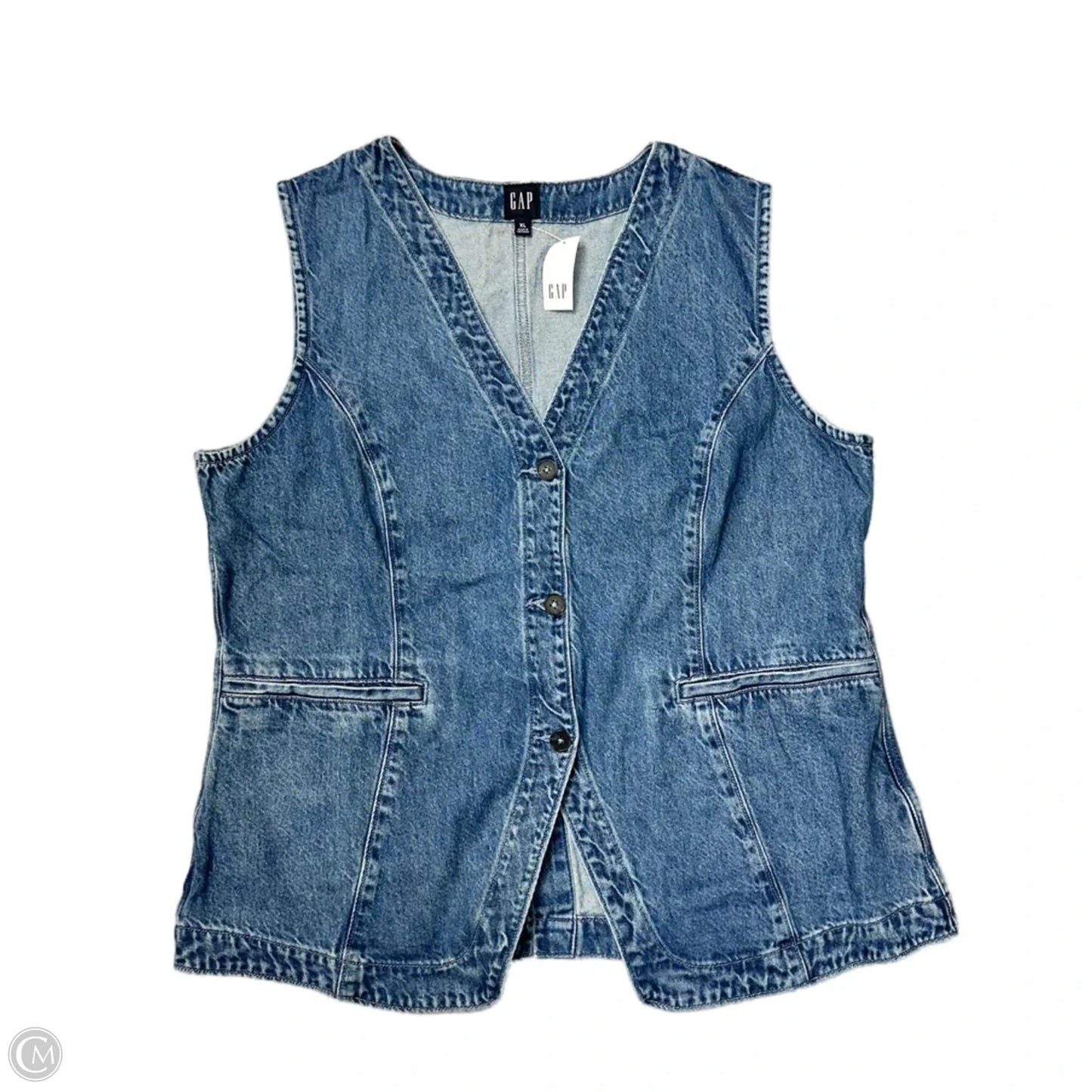 Vest Other By Gap In Blue Denim, Size: Xl