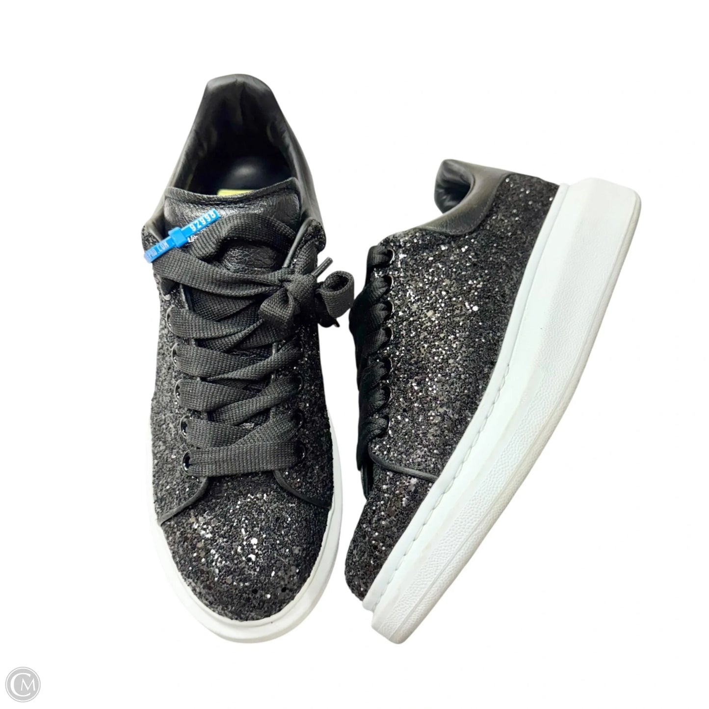 Shoes Luxury Designer By Alexander Mcqueen In Black & White, Size: 9.5