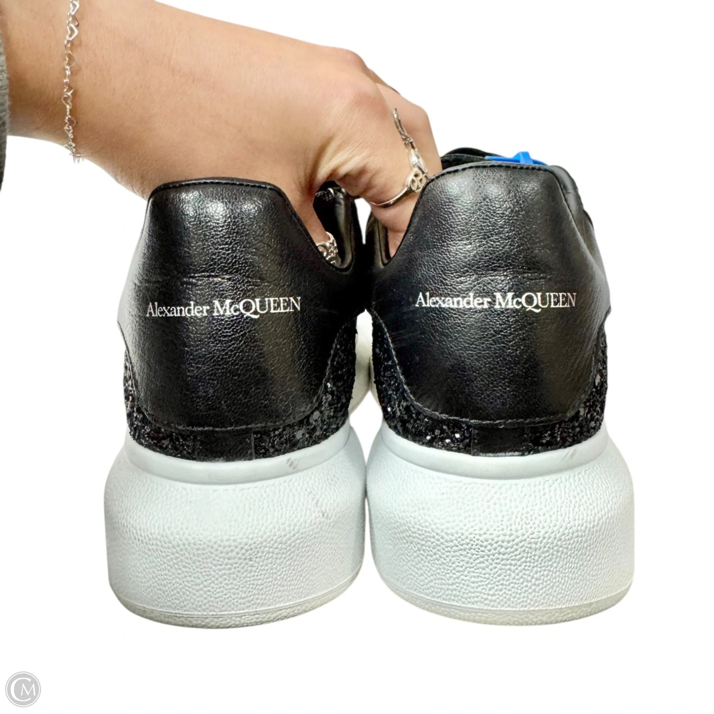 Shoes Luxury Designer By Alexander Mcqueen In Black & White, Size: 9.5
