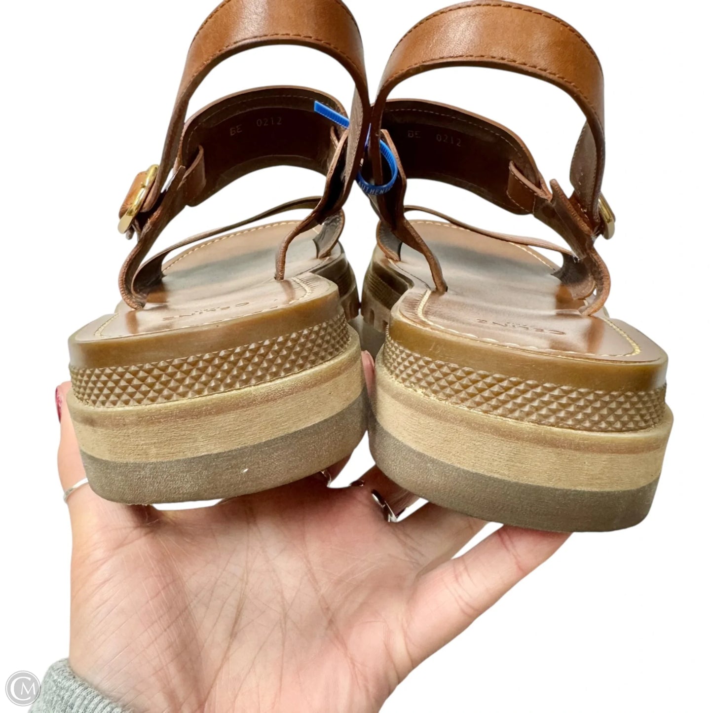 Sandals Luxury Designer By Celine In Brown, Size: 9.5