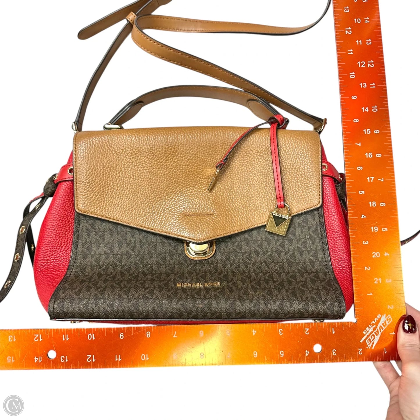 Crossbody Leather By Michael By Michael Kors, Size: Medium