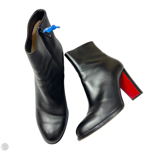 Boots Luxury Designer By Christian Louboutin In Black, Size: 9.5