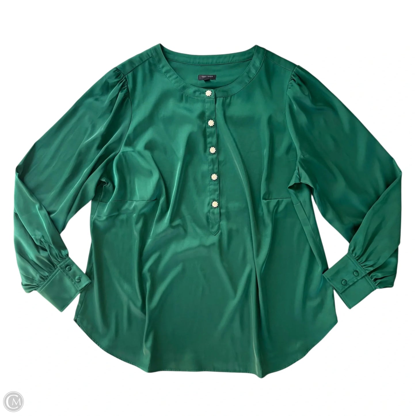 Blouse Long Sleeve By Talbots In Green, Size: 1x