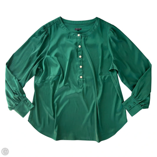 Blouse Long Sleeve By Talbots In Green, Size: 1x