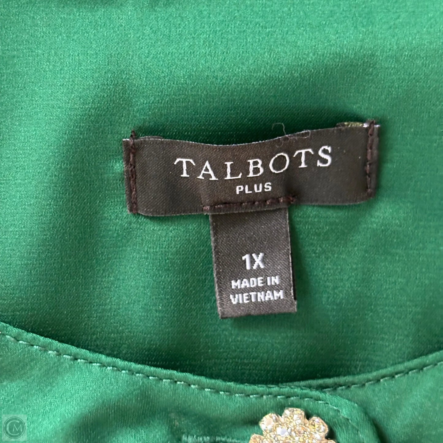 Blouse Long Sleeve By Talbots In Green, Size: 1x