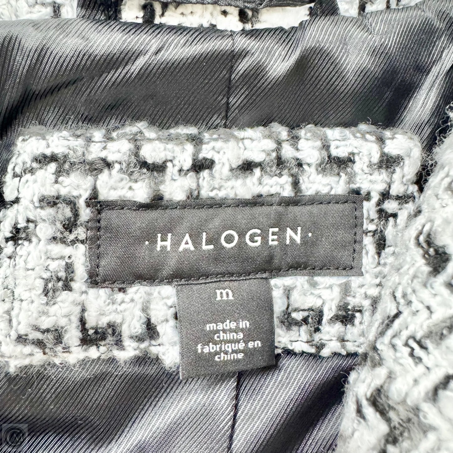 Coat Other By Halogen In Black & White, Size: M