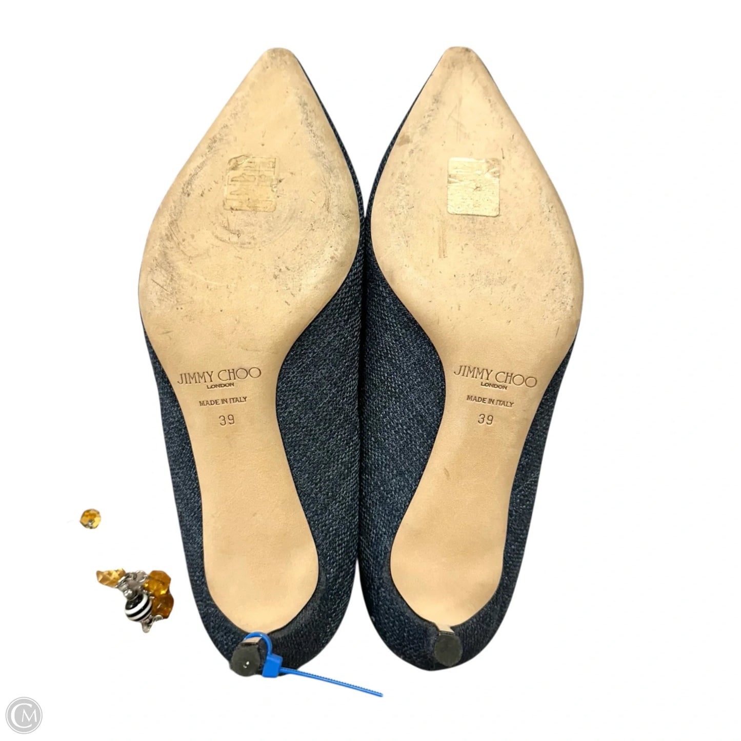 Shoes Luxury Designer By Jimmy Choo In Navy, Size: 8.5