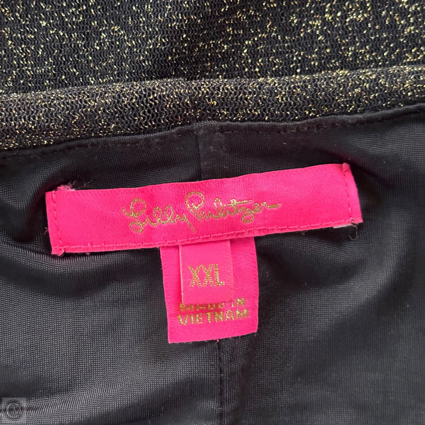 Tunic Designer By Lilly Pulitzer In Black & Gold, Size: Xxl