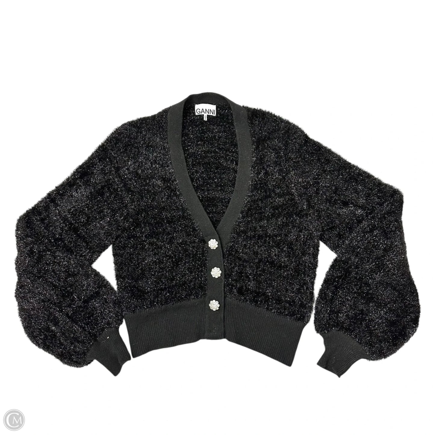 Sweater Cardigan By Ganni In Black, Size: M
