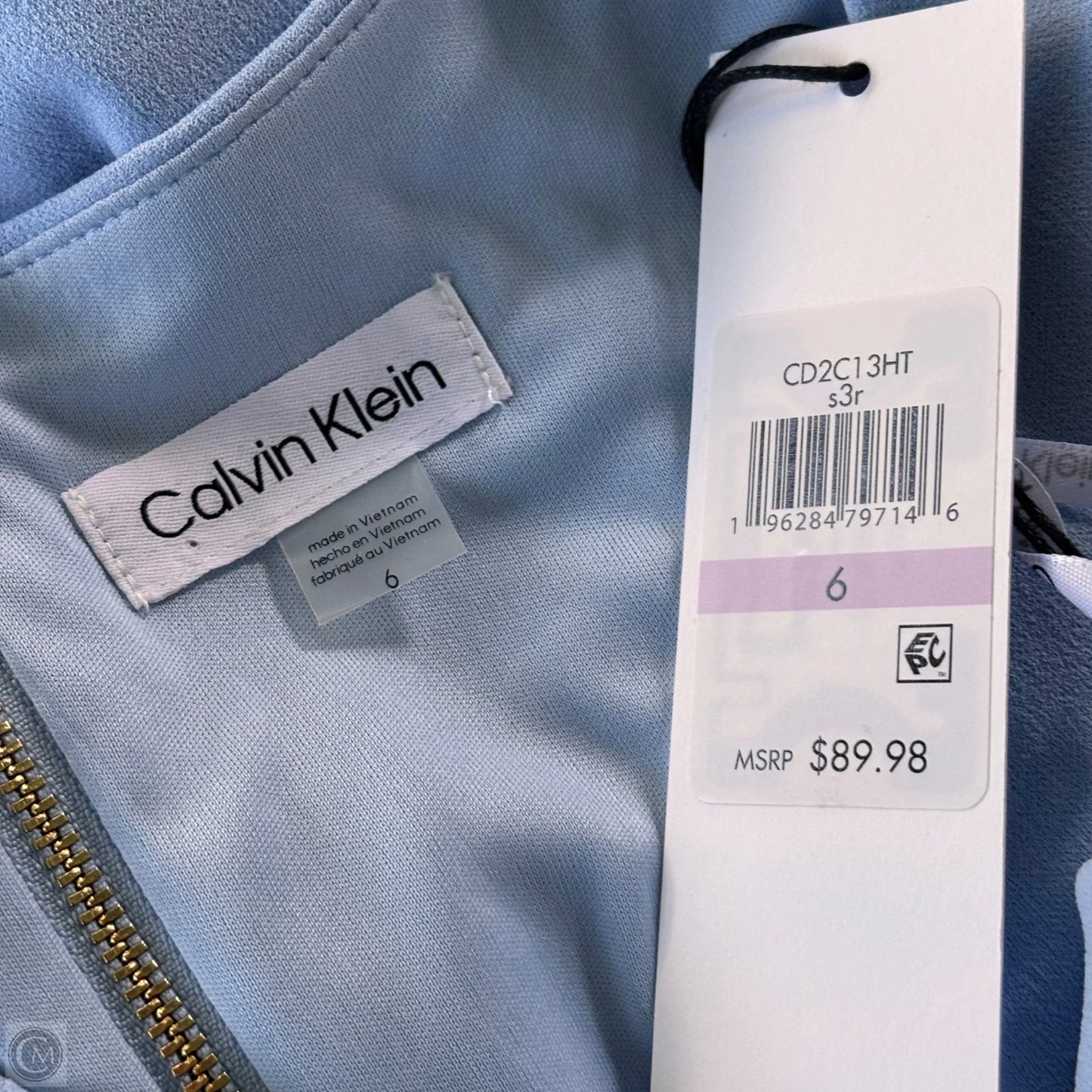 Dress Casual Midi By Calvin Klein In Blue, Size: S