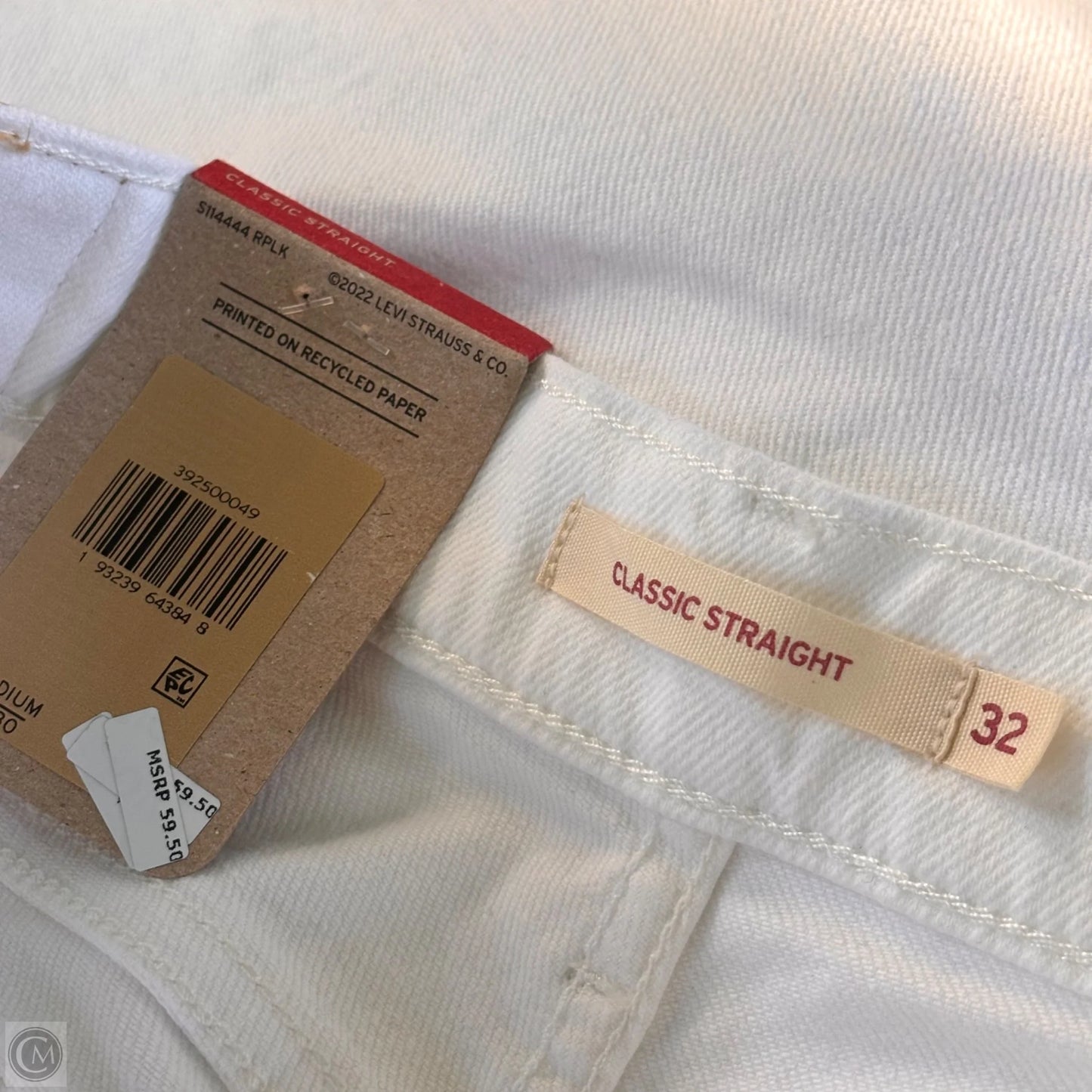 Jeans Straight By Levis In White Denim, Size: 14