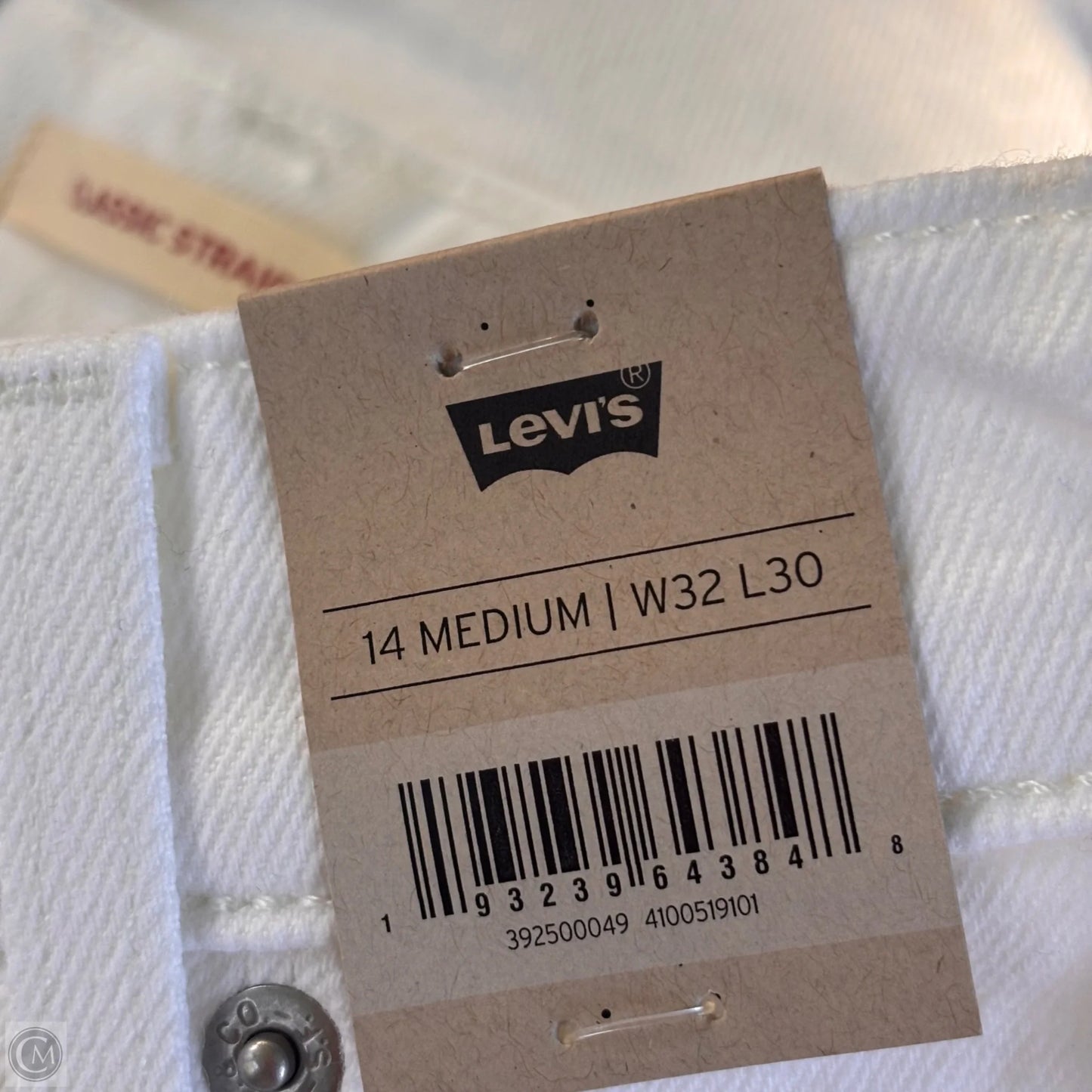 Jeans Straight By Levis In White Denim, Size: 14