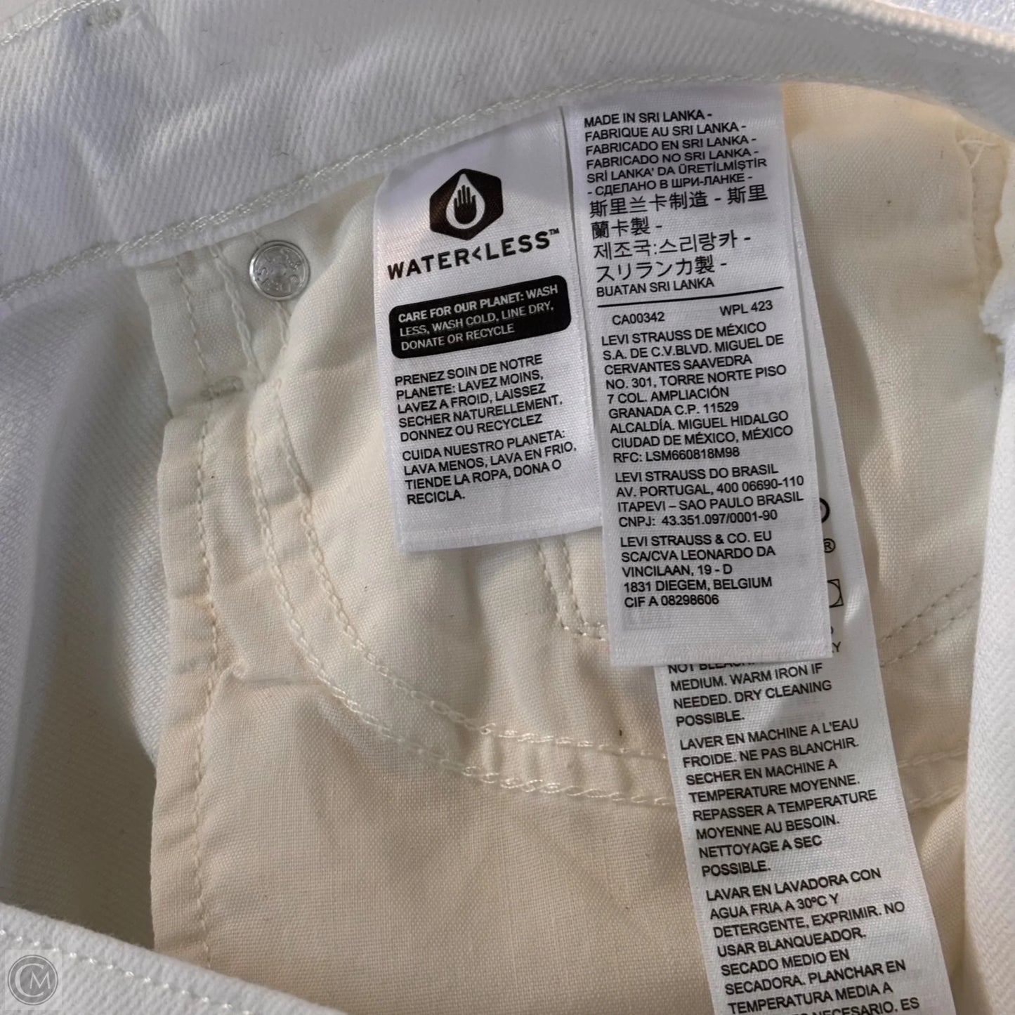 Jeans Straight By Levis In White Denim, Size: 14