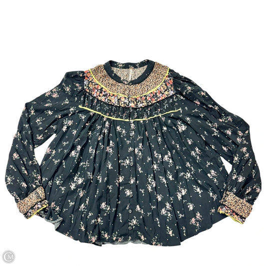 Top Long Sleeve By Free People In Floral Print, Size: Xl