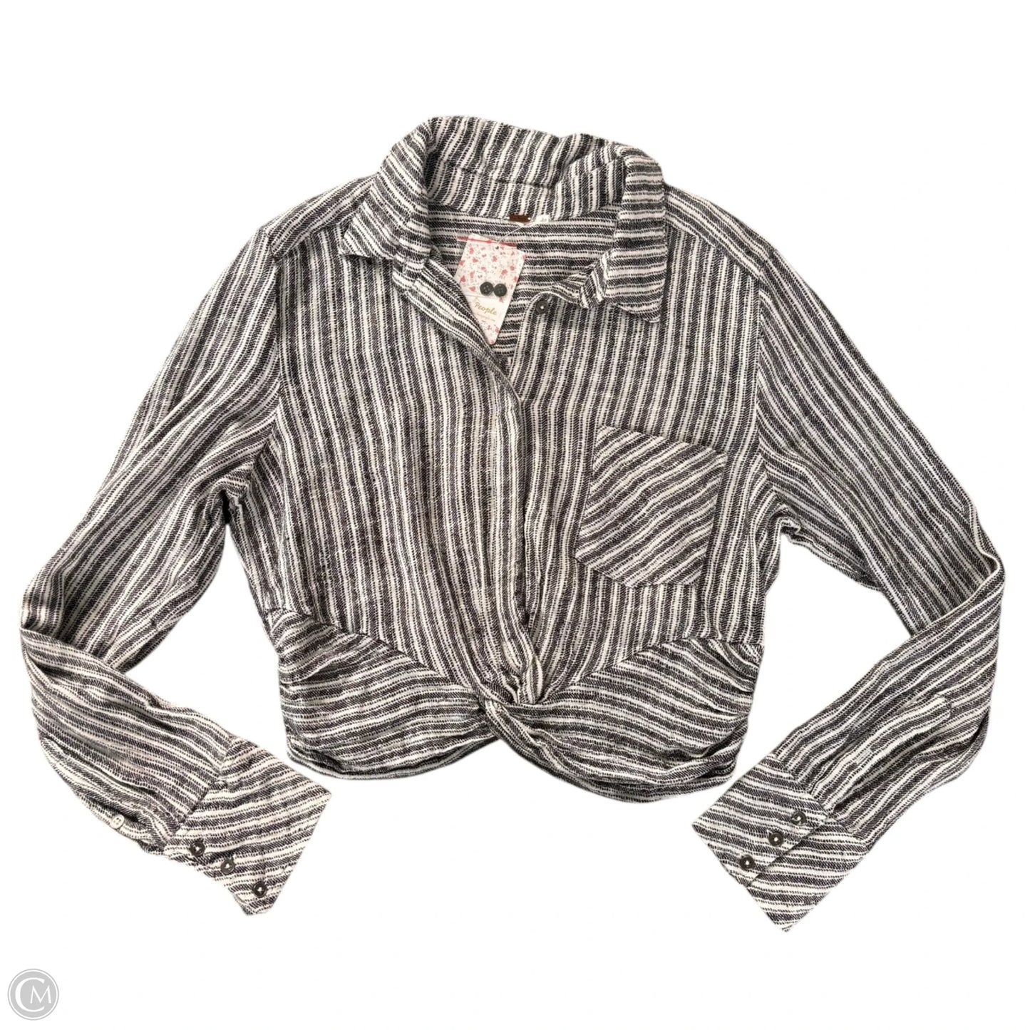 Top Long Sleeve By Free People In Striped Pattern, Size: L