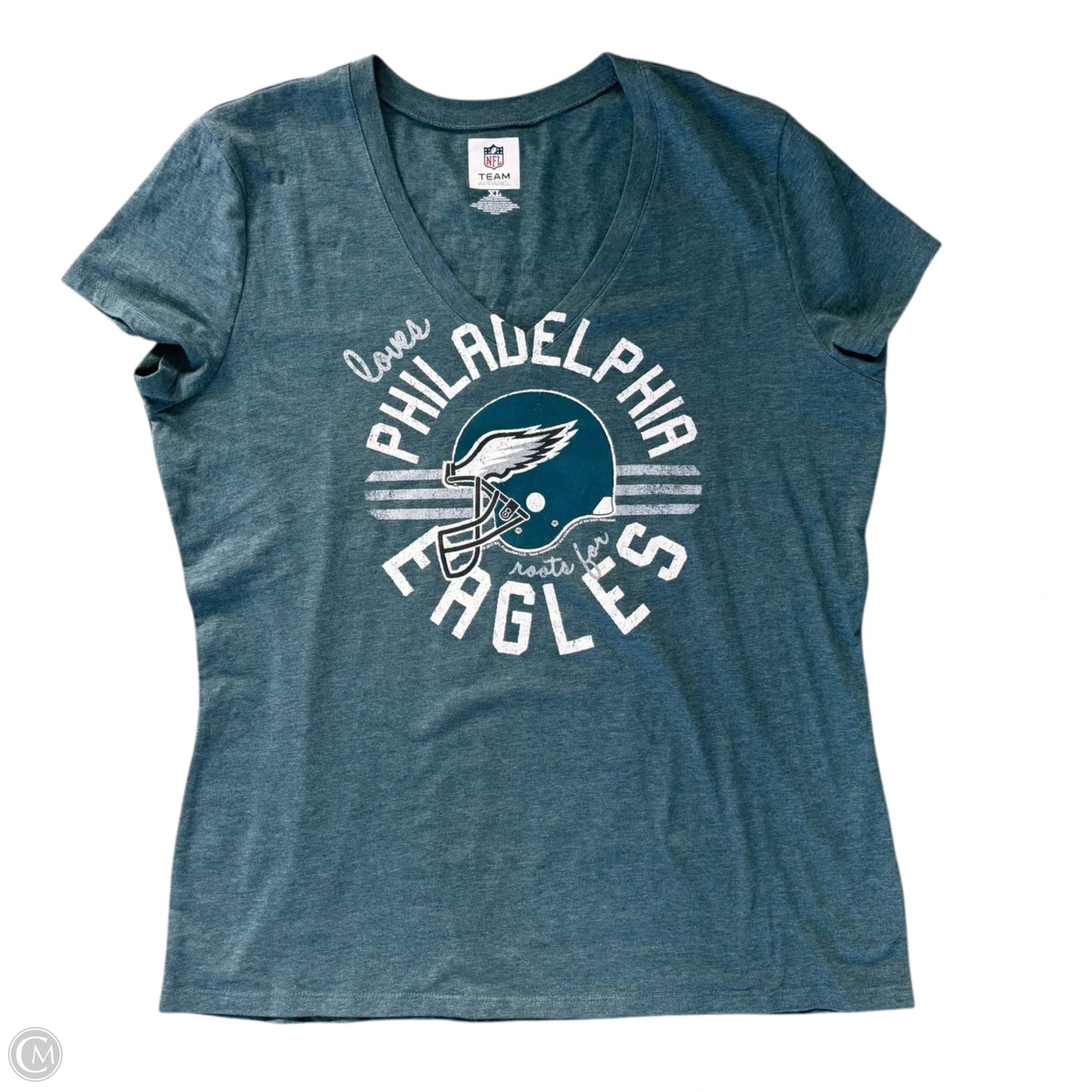 Athletic Top Short Sleeve By Nfl In Green, Size: Xl