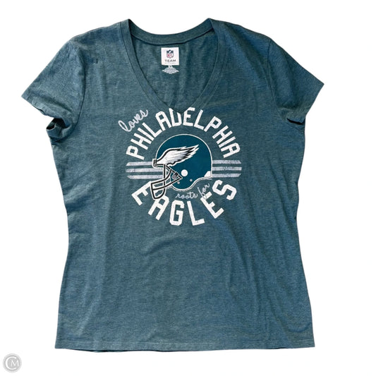 Athletic Top Short Sleeve By Nfl In Green, Size: Xl