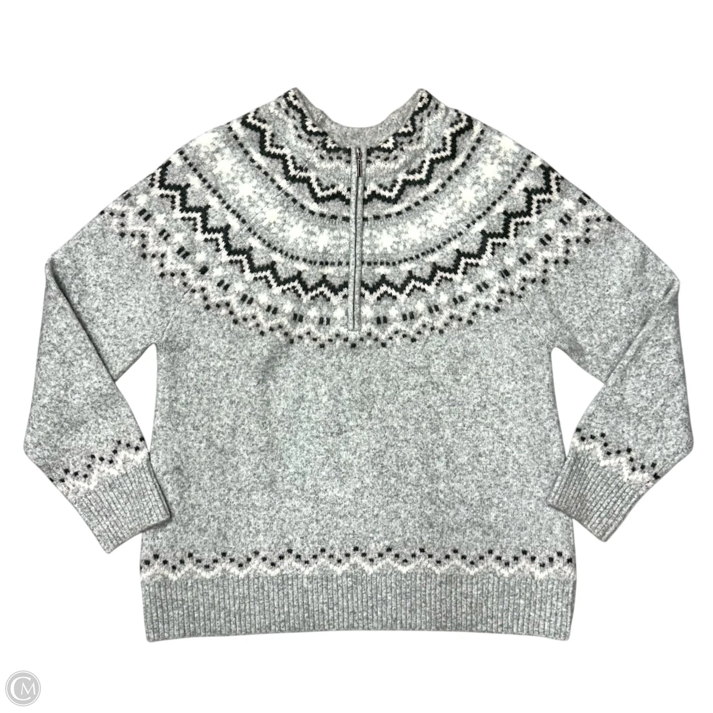 Sweater By Soft Surroundings In Grey & White, Size: Xl