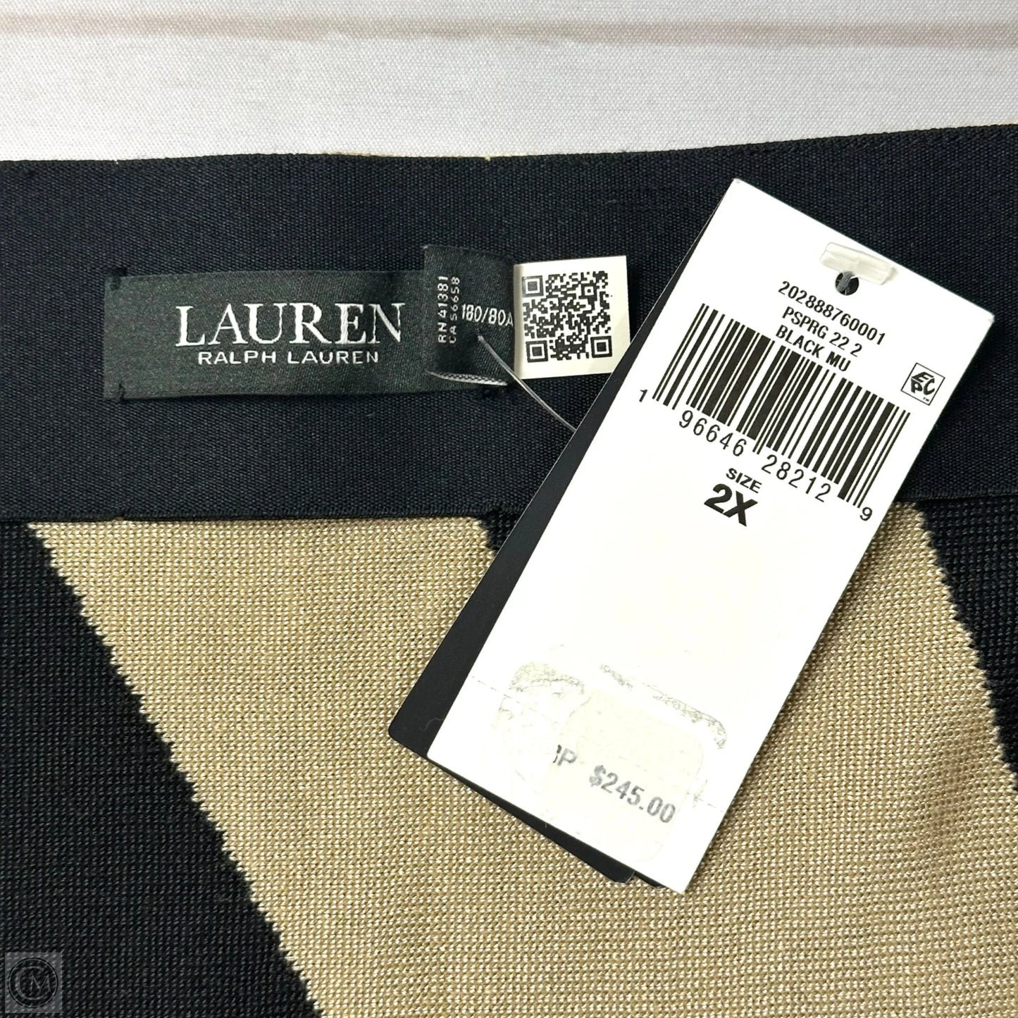 Skirt Midi By Lauren By Ralph Lauren In Black & Tan, Size: 2x