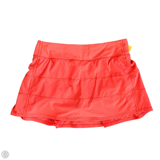 Athletic Skort By Lululemon In Orange, Size: M