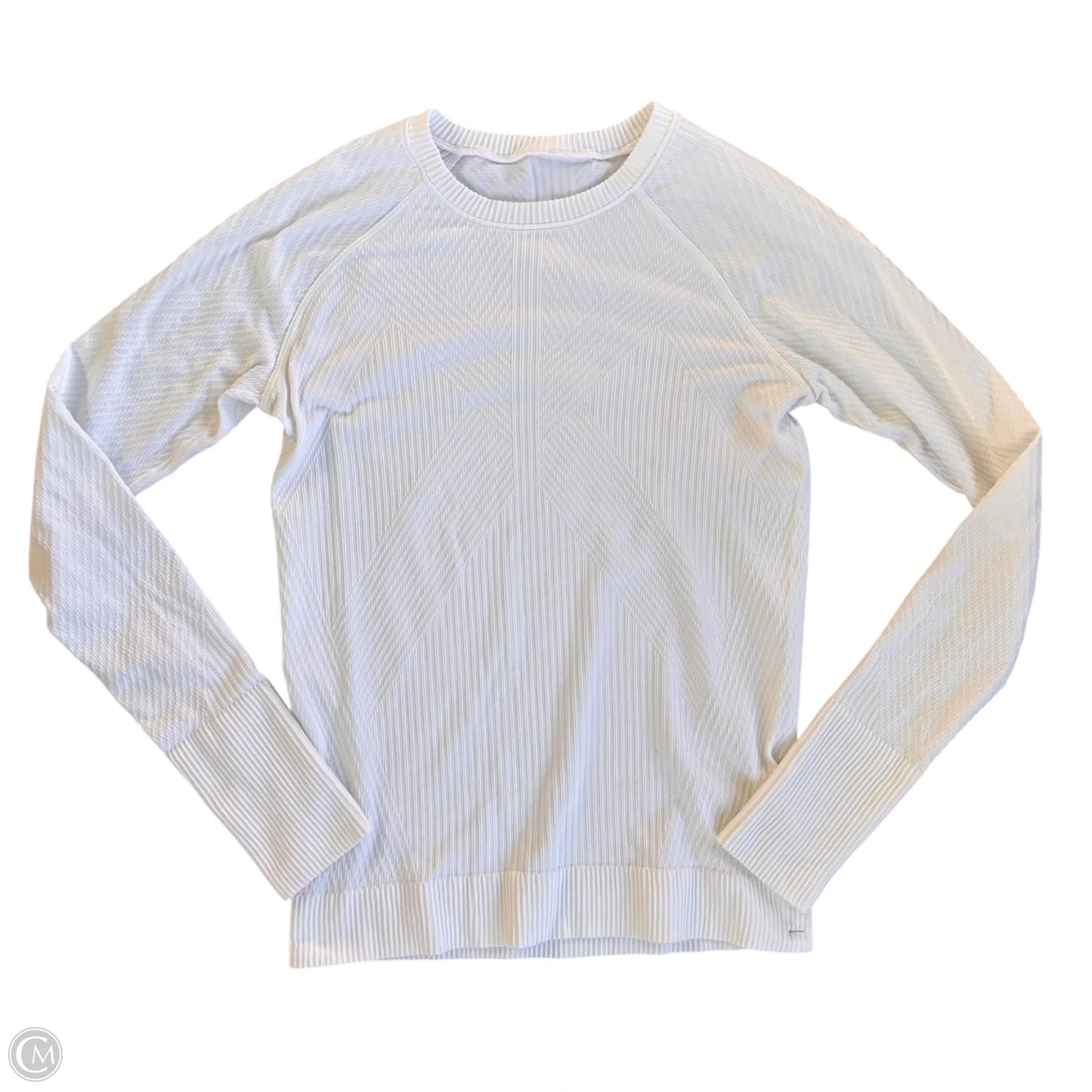Athletic Top Long Sleeve Crewneck By Lululemon In White, Size: M