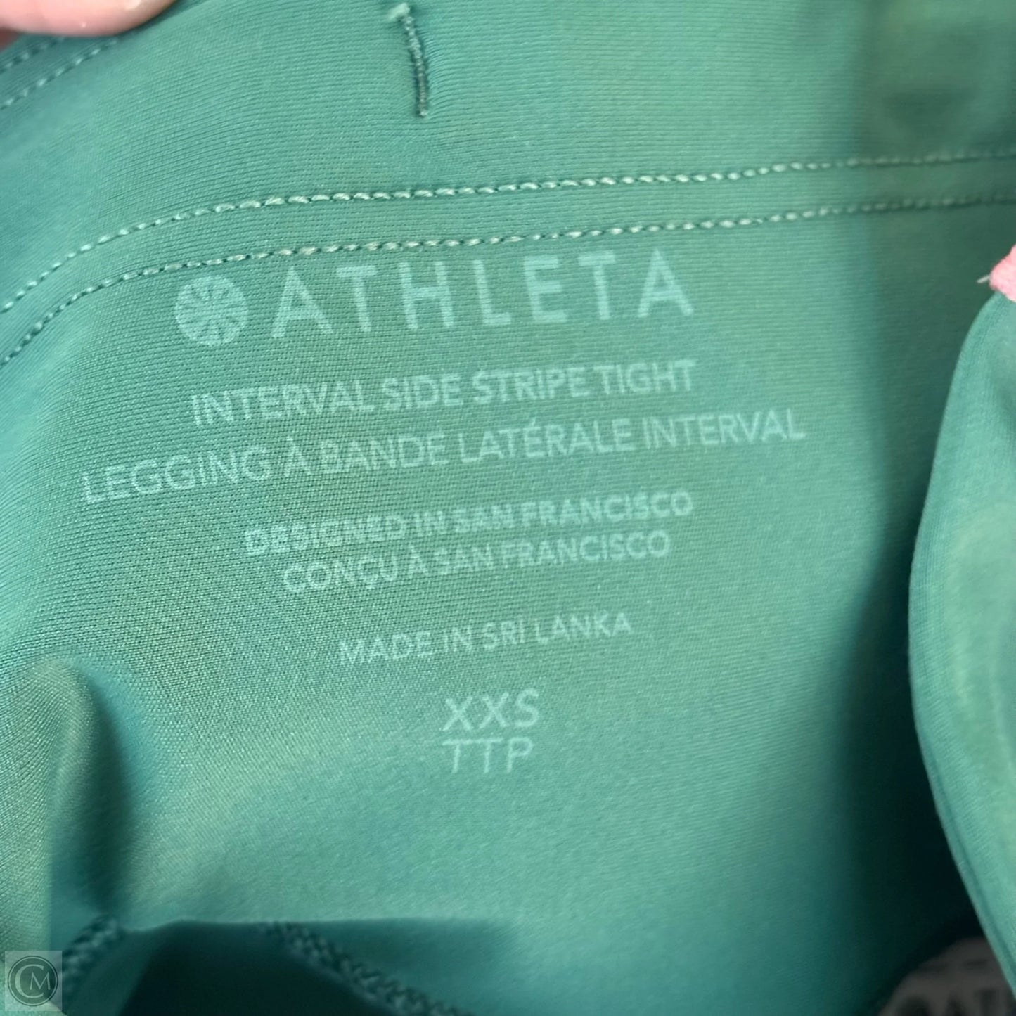 Athletic Leggings By Athleta In Green, Size: Xxs
