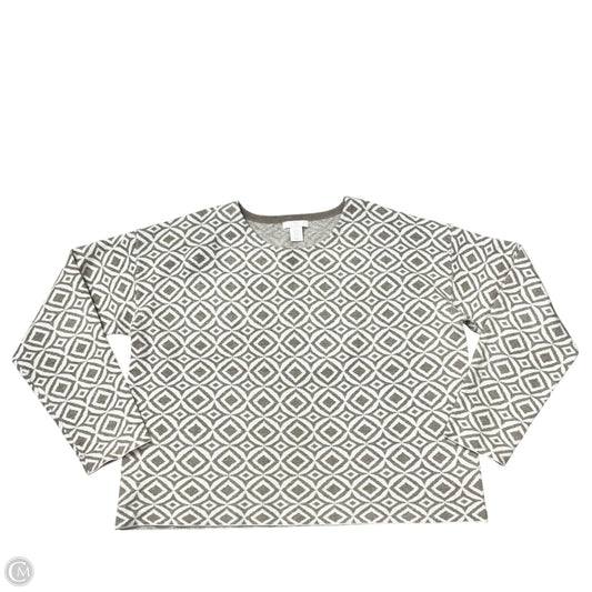 Sweater By H For Halston In Brown & Cream, Size: Xl