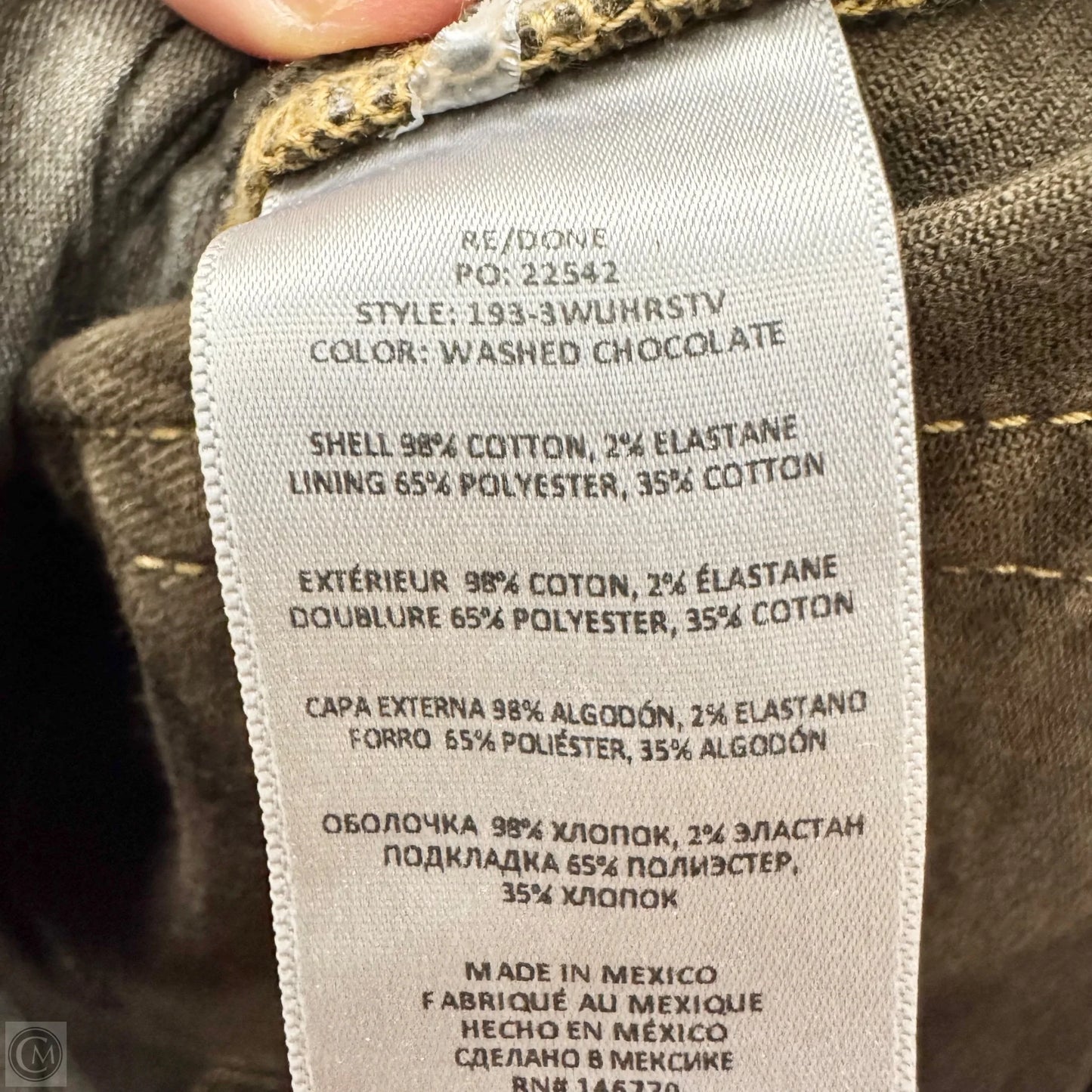 Jeans Straight By Re/Done In Brown Denim, Size: 2