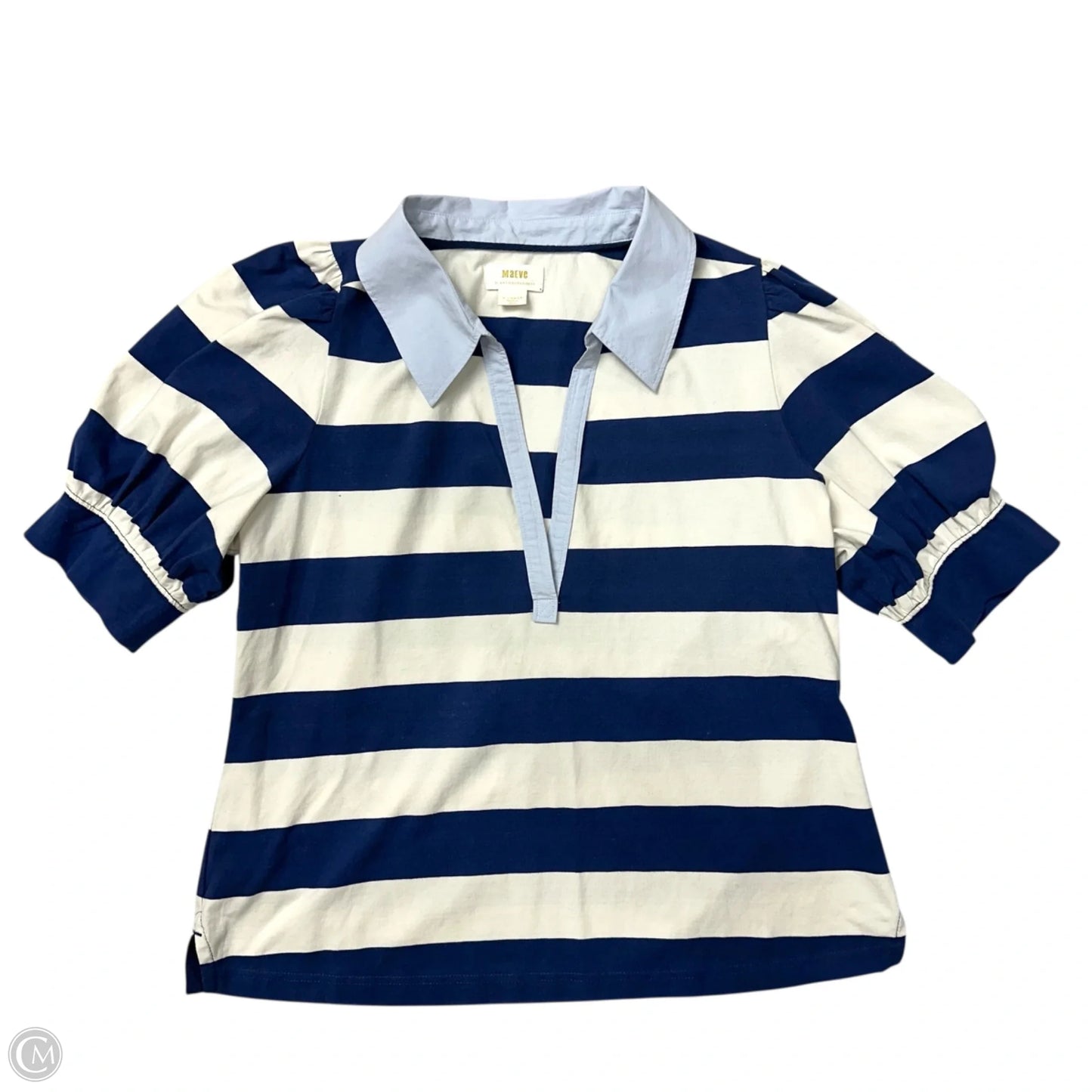 Top Short Sleeve By Maeve In Striped Pattern, Size: Xl