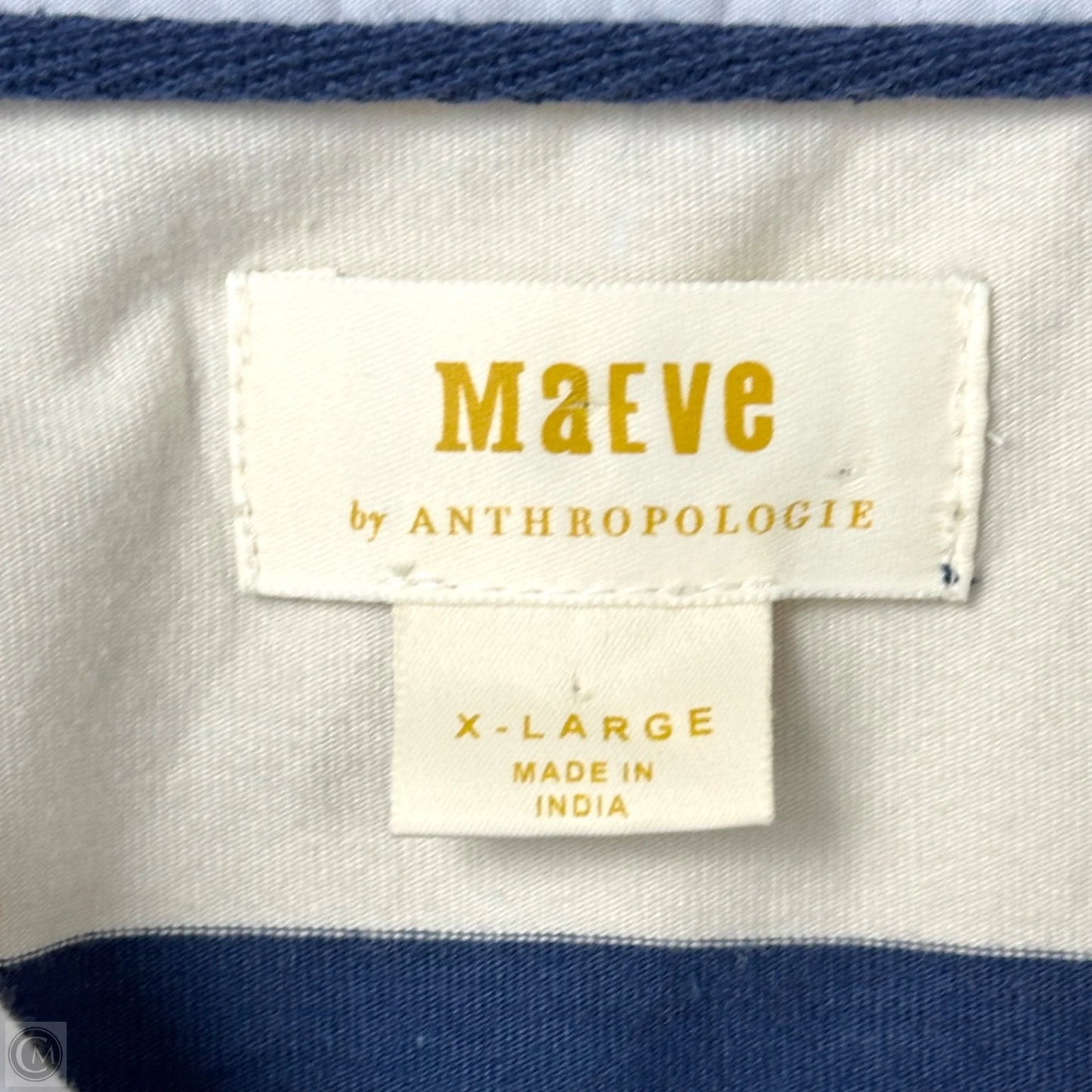 Top Short Sleeve By Maeve In Striped Pattern, Size: Xl