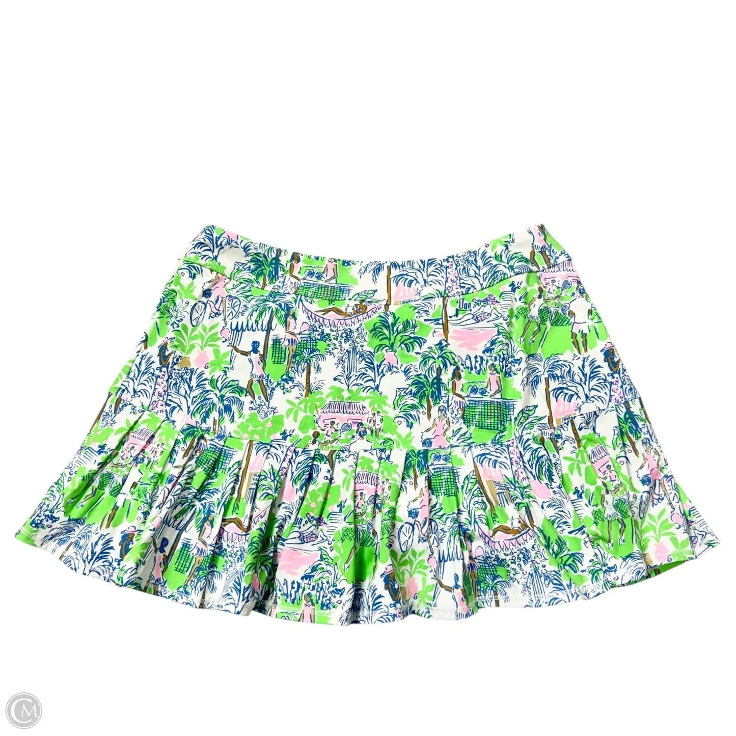 Skort Designer By Lilly Pulitzer In Green & Pink, Size: M