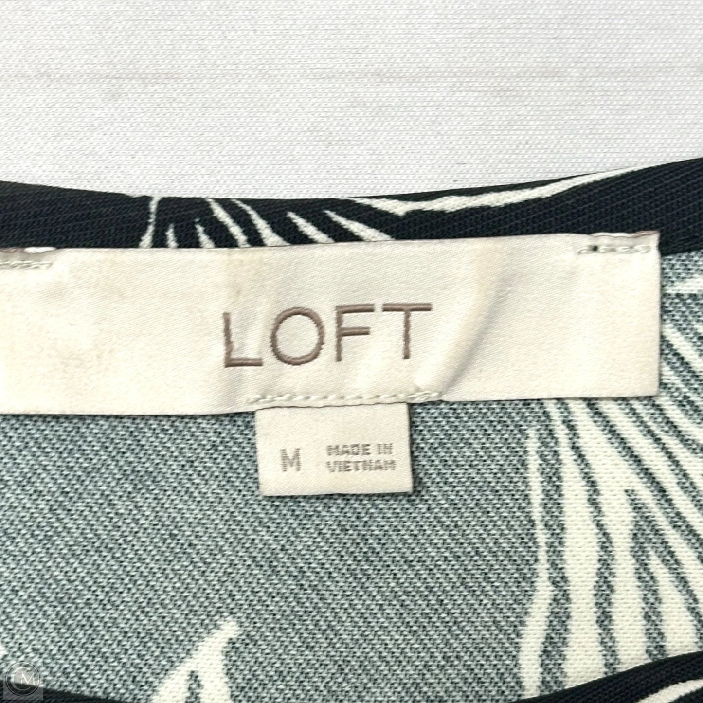 Top Long Sleeve By Loft In Black & White, Size: M