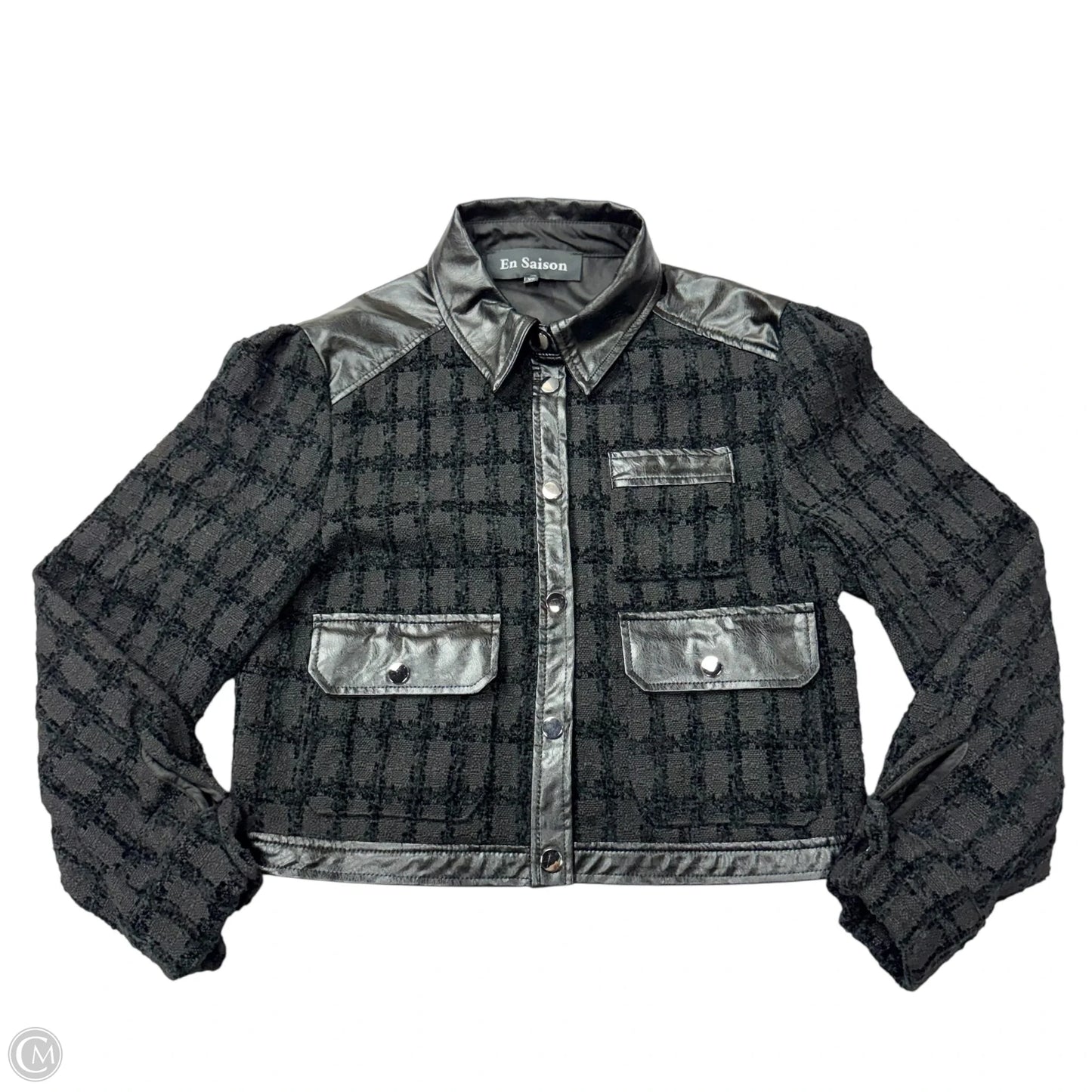Jacket Shirt By En Saison In Black, Size: Xs