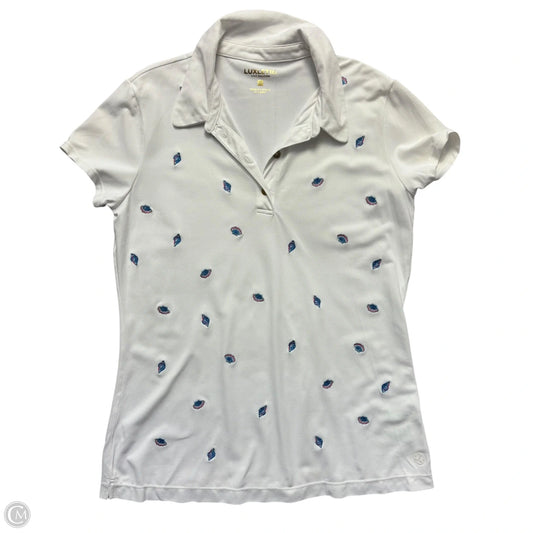 Top Short Sleeve Designer By Lilly Pulitzer In White, Size: M