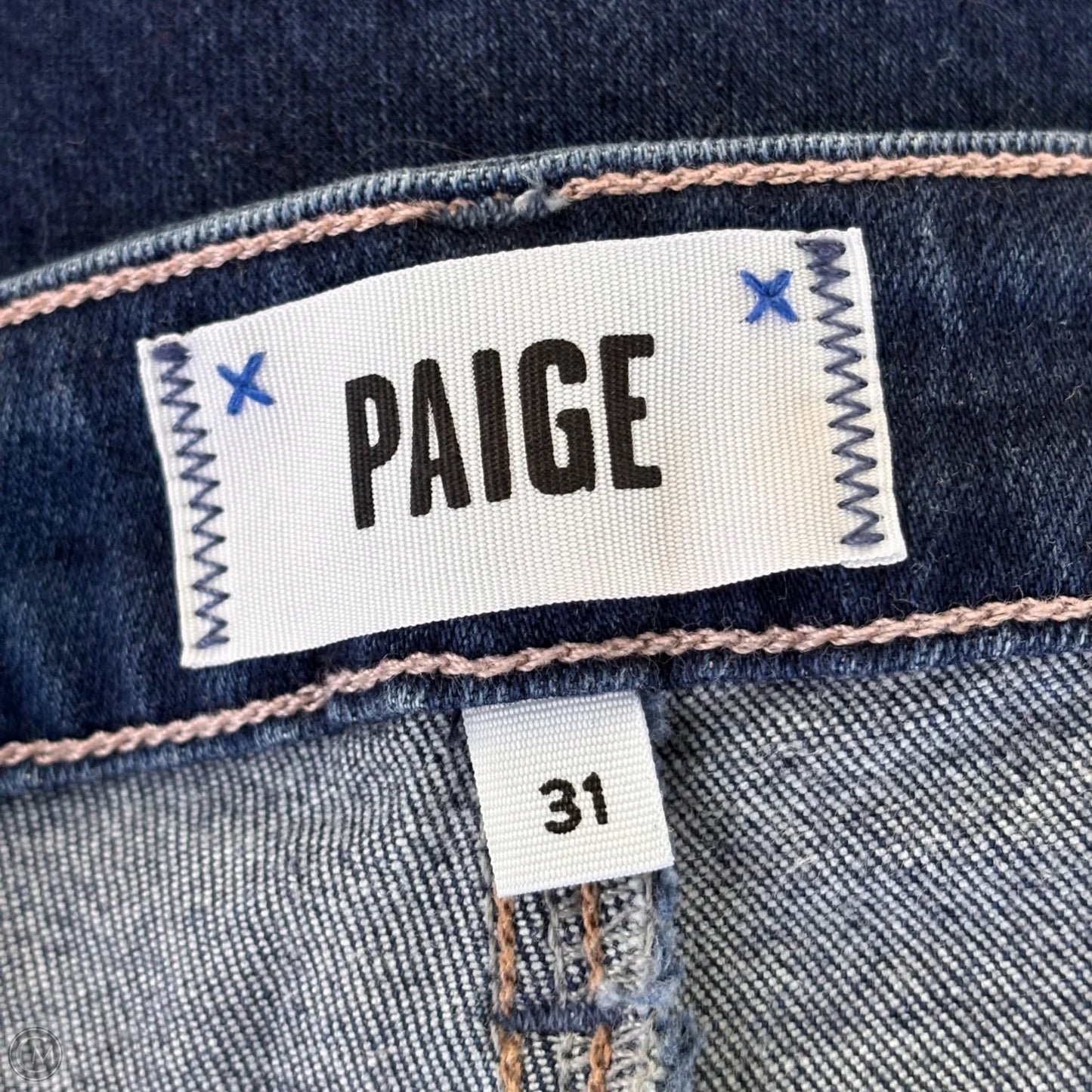 Jeans Straight By Paige In Blue Denim, Size: 12