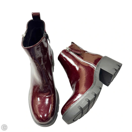 Boots Ankle Heels By Steve Madden In Maroon, Size: 8