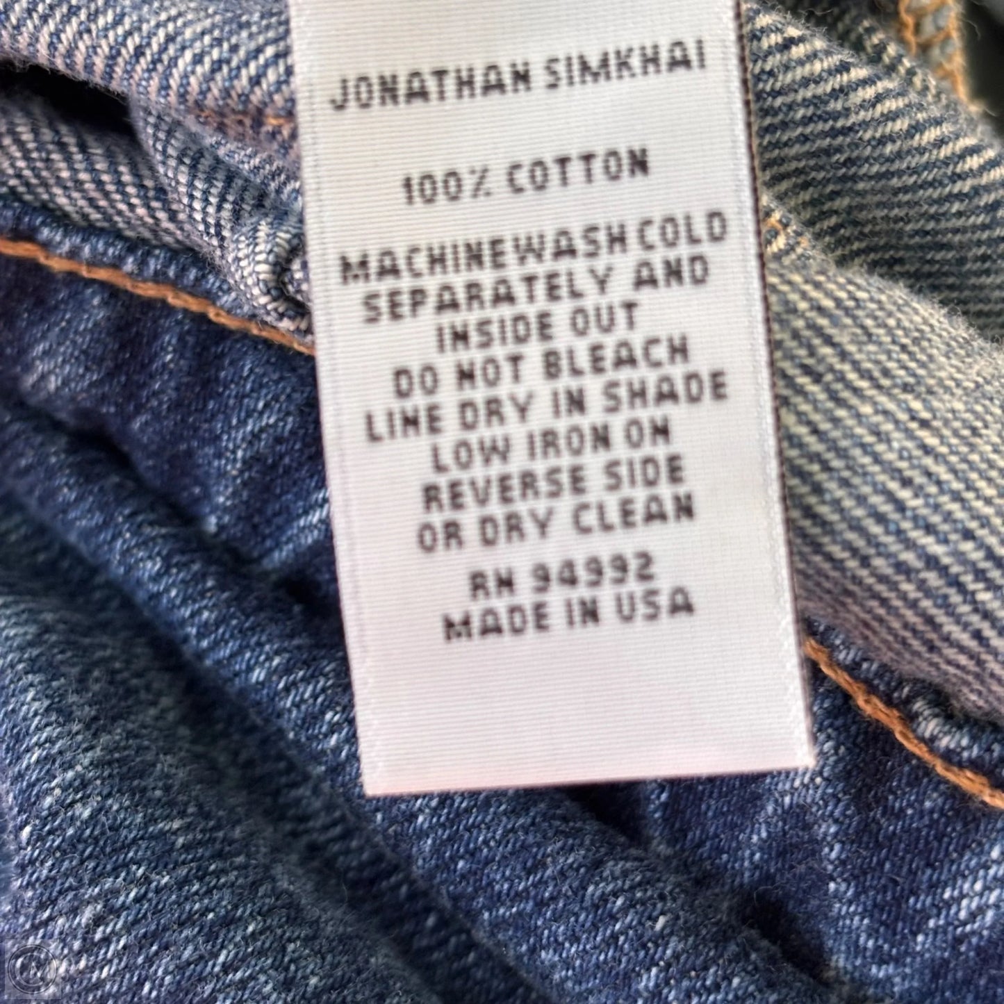 Jeans Straight By Jonathan Simkhai In Blue Denim, Size: 0