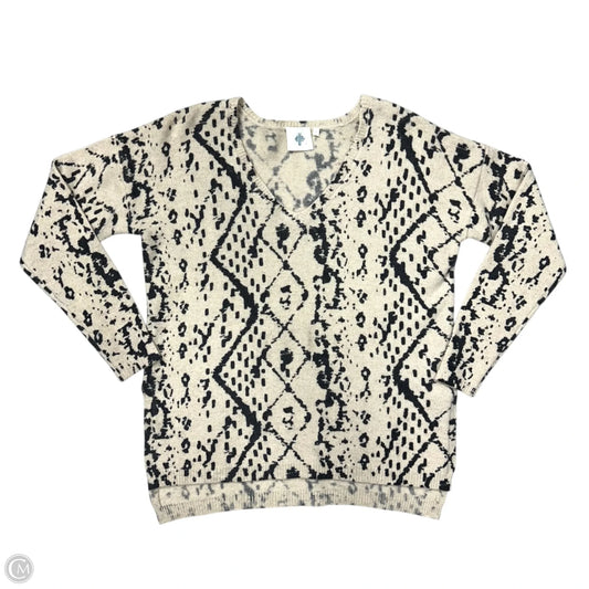 Sweater Cashmere By Anthropologie In Black & Tan, Size: S