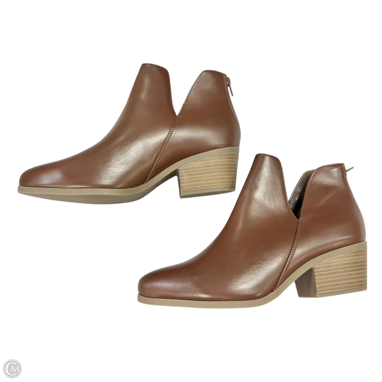 Boots Ankle Flats By Cushionaire In Brown, Size: 10